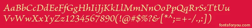 BriosoproItcapt Font – Yellow Fonts on Red Background