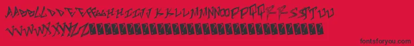 Tableshank Font – Black Fonts on Red Background