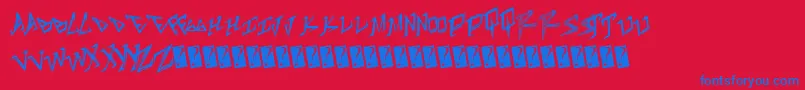 Tableshank Font – Blue Fonts on Red Background