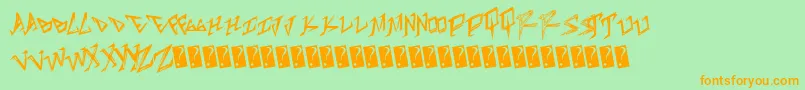 Tableshank Font – Orange Fonts on Green Background