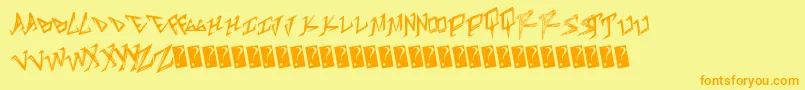 Tableshank Font – Orange Fonts on Yellow Background