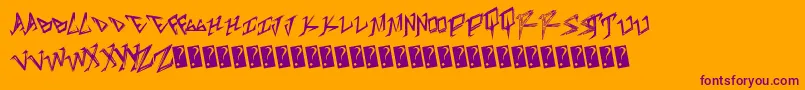 Tableshank Font – Purple Fonts on Orange Background