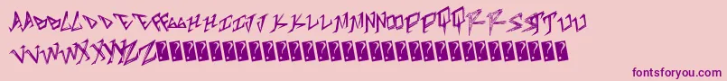 Tableshank Font – Purple Fonts on Pink Background