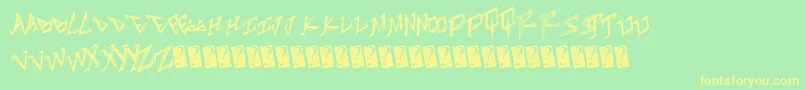 Tableshank Font – Yellow Fonts on Green Background