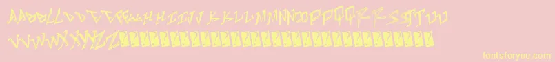 Tableshank Font – Yellow Fonts on Pink Background