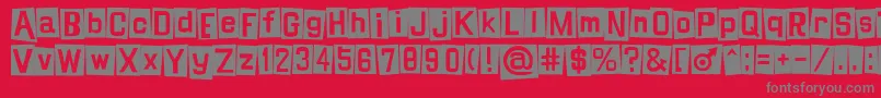 Czcionka Shinjiblues – szare czcionki na czerwonym tle