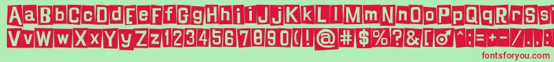 Shinjiblues Font – Red Fonts on Green Background