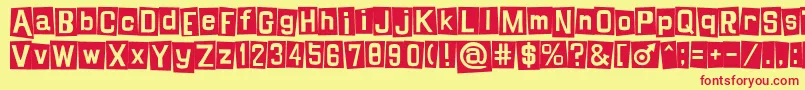 Shinjiblues Font – Red Fonts on Yellow Background