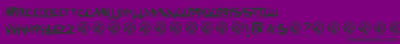 Fmcreepmode-Schriftart – Schwarze Schriften auf violettem Hintergrund