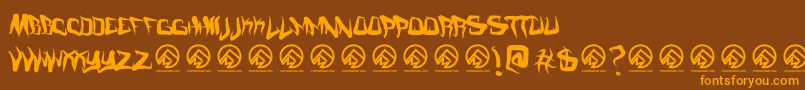 Fmcreepmode Font – Orange Fonts on Brown Background