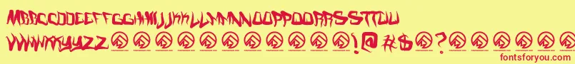 Fmcreepmode Font – Red Fonts on Yellow Background