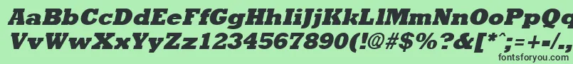 Rockneyextrabold ffy Font – Black Fonts on Green Background