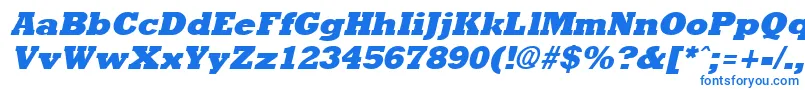 Rockneyextrabold ffy Font – Blue Fonts on White Background