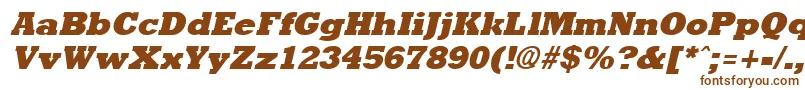 Rockneyextrabold ffy-fontti – ruskeat fontit valkoisella taustalla