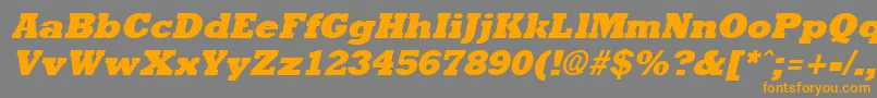 Rockneyextrabold ffy Font – Orange Fonts on Gray Background