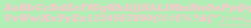 フォントRockneyextrabold ffy – 緑の背景にピンクのフォント