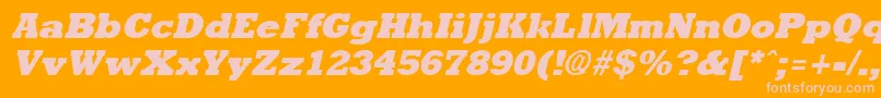 Rockneyextrabold ffy-Schriftart – Rosa Schriften auf orangefarbenem Hintergrund