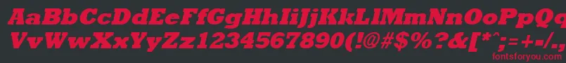 フォントRockneyextrabold ffy – 黒い背景に赤い文字