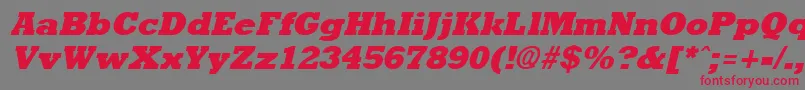 Rockneyextrabold ffy Font – Red Fonts on Gray Background
