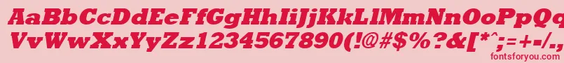 Rockneyextrabold ffy Font – Red Fonts on Pink Background