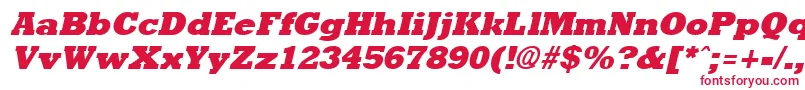 Rockneyextrabold ffy-Schriftart – Rote Schriften auf weißem Hintergrund