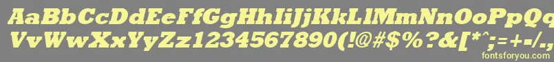 Rockneyextrabold ffy Font – Yellow Fonts on Gray Background
