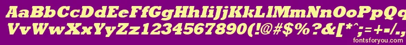 Rockneyextrabold ffy Font – Yellow Fonts on Purple Background