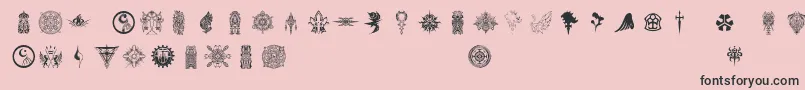 Czcionka Ffsymbols – czarne czcionki na różowym tle