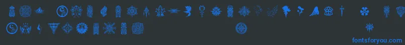Ffsymbols Font – Blue Fonts on Black Background