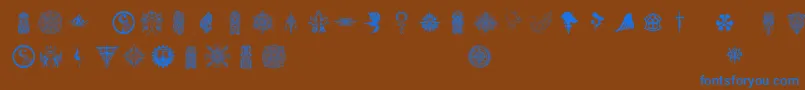 フォントFfsymbols – 茶色の背景に青い文字