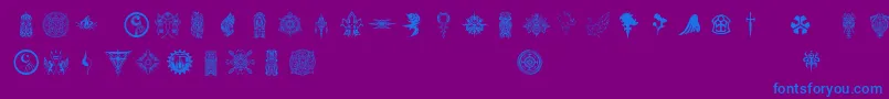 Ffsymbols-fontti – siniset fontit violetilla taustalla