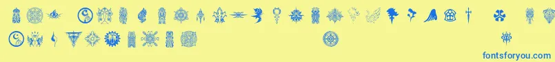 Ffsymbols Font – Blue Fonts on Yellow Background