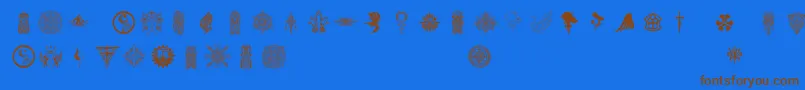 Ffsymbols-fontti – ruskeat fontit sinisellä taustalla