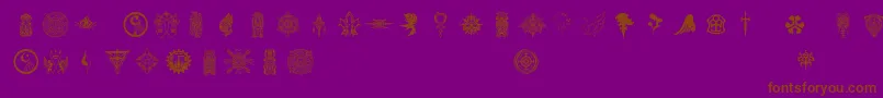 Ffsymbols-Schriftart – Braune Schriften auf violettem Hintergrund