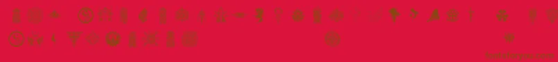 フォントFfsymbols – 赤い背景に茶色の文字
