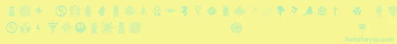 Ffsymbols Font – Green Fonts on Yellow Background