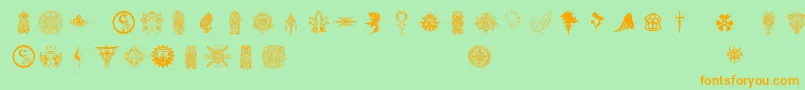 Ffsymbols Font – Orange Fonts on Green Background