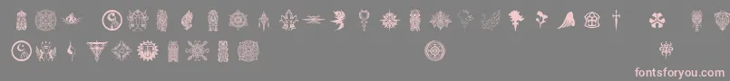 フォントFfsymbols – 灰色の背景にピンクのフォント