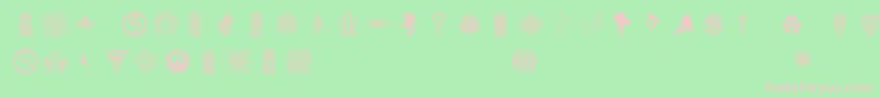 Fonte Ffsymbols – fontes rosa em um fundo verde