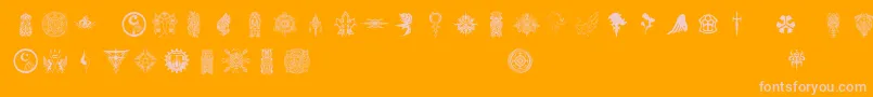 Ffsymbols Font – Pink Fonts on Orange Background