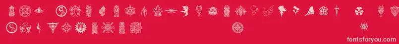Ffsymbols-Schriftart – Rosa Schriften auf rotem Hintergrund