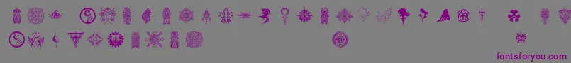 フォントFfsymbols – 紫色のフォント、灰色の背景