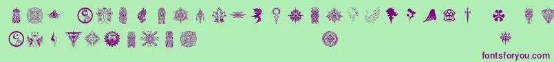 Ffsymbols Font – Purple Fonts on Green Background