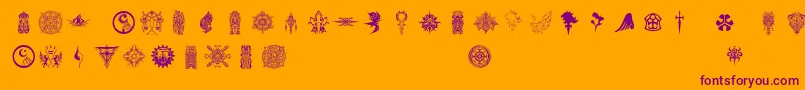 Ffsymbols-Schriftart – Violette Schriften auf orangefarbenem Hintergrund