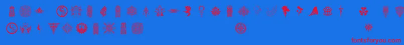 Ffsymbols Font – Red Fonts on Blue Background