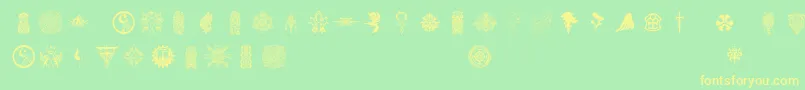 Ffsymbols-Schriftart – Gelbe Schriften auf grünem Hintergrund