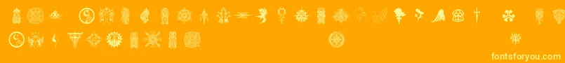 Czcionka Ffsymbols – żółte czcionki na pomarańczowym tle