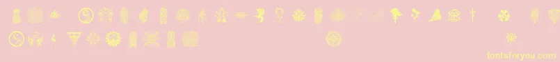Ffsymbols-Schriftart – Gelbe Schriften auf rosa Hintergrund