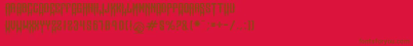 Weitere Informationen zur Chopschops-Schriftart Chopschops-Schriftart – Braune Schriften auf rotem Hintergrund