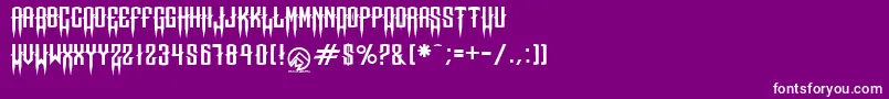 Chopschops-Schriftart – Weiße Schriften auf violettem Hintergrund